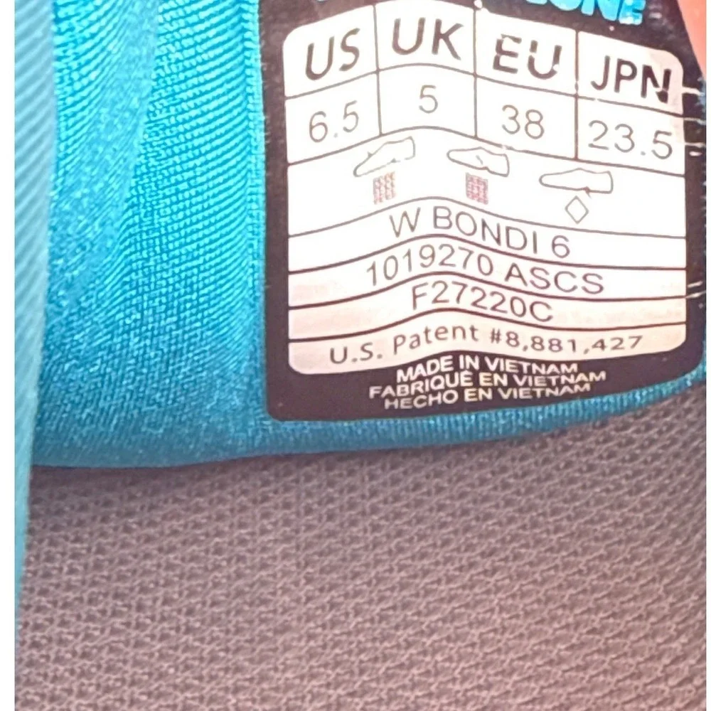 Hoka One One Bondi 6 Running Shoes Women 6.5 Aqua Blue Max Cushion Comfy All Day